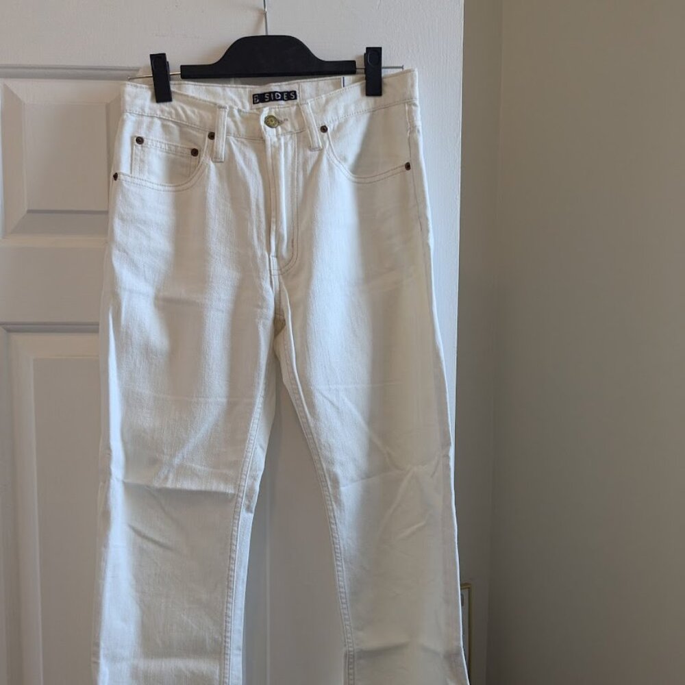 B Sides jeans straight leg sz 27 (fits like a 26) cream color